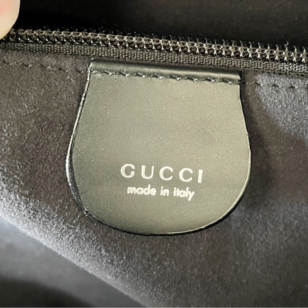 Gucci black leather XL vintage domed duffle travel bag unisex - Picture 9 of 10